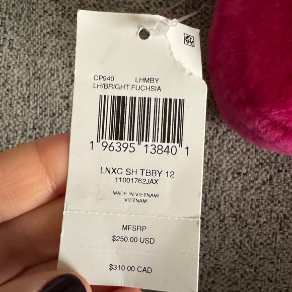 NWT Lil Nas X x Coach Shearling Tabby 12 in Bright Fuchsia style #CP940 - Picture 9 of 11